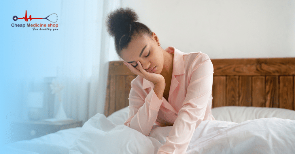 Woman in bed suffering from depression