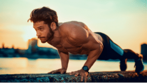 A sexercise, pushups increases endurance during sexual foreplay. 