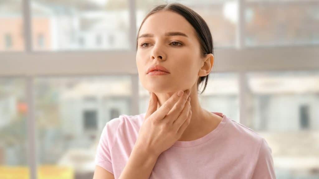 Woman with thyroid