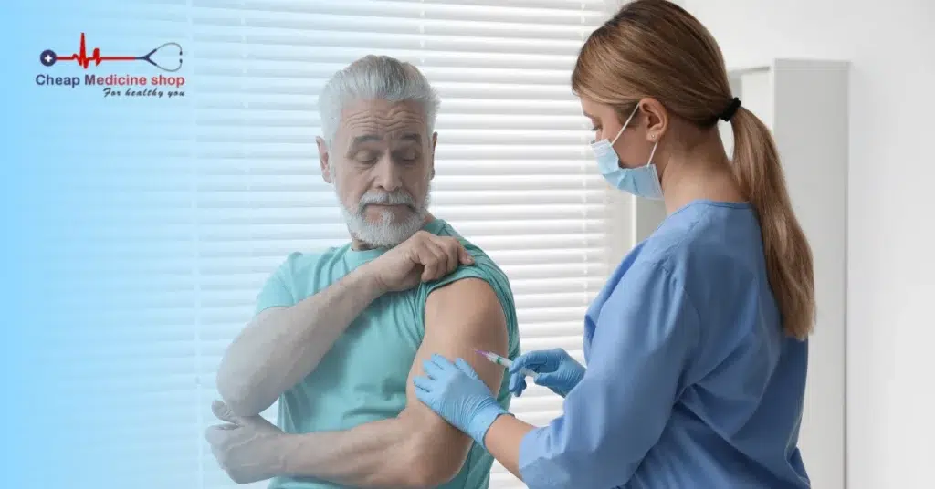 A man taking vaccine for diabetes