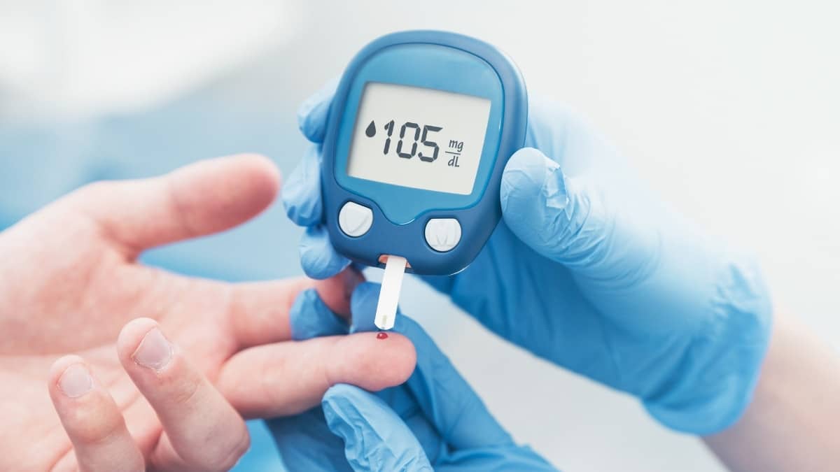 person being checked for diabetes