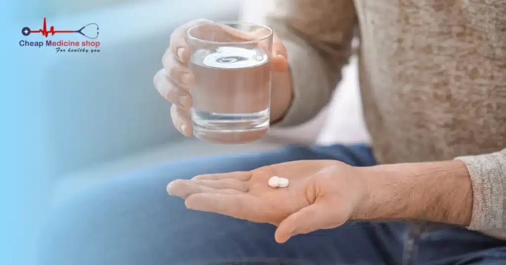 A man is taking pill