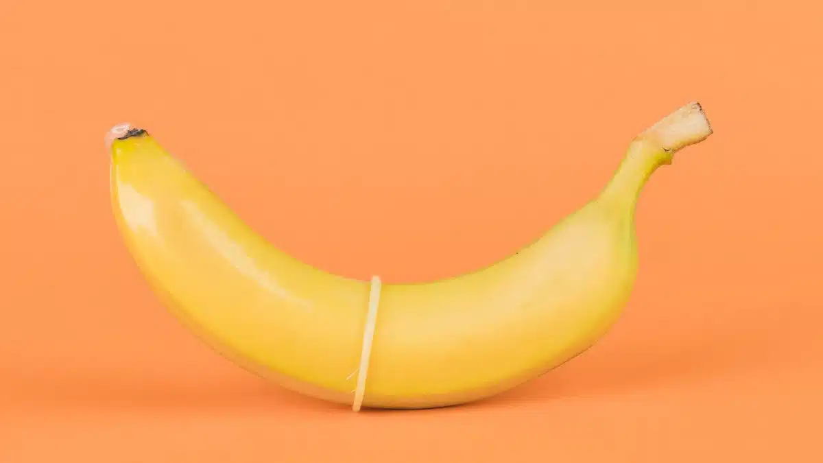 A condom over a banana