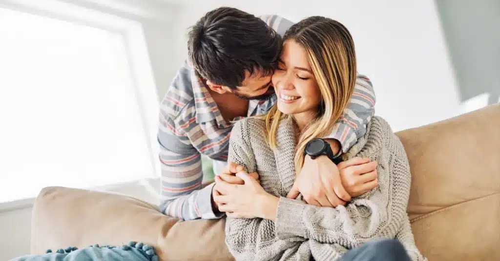 Couple laughing together