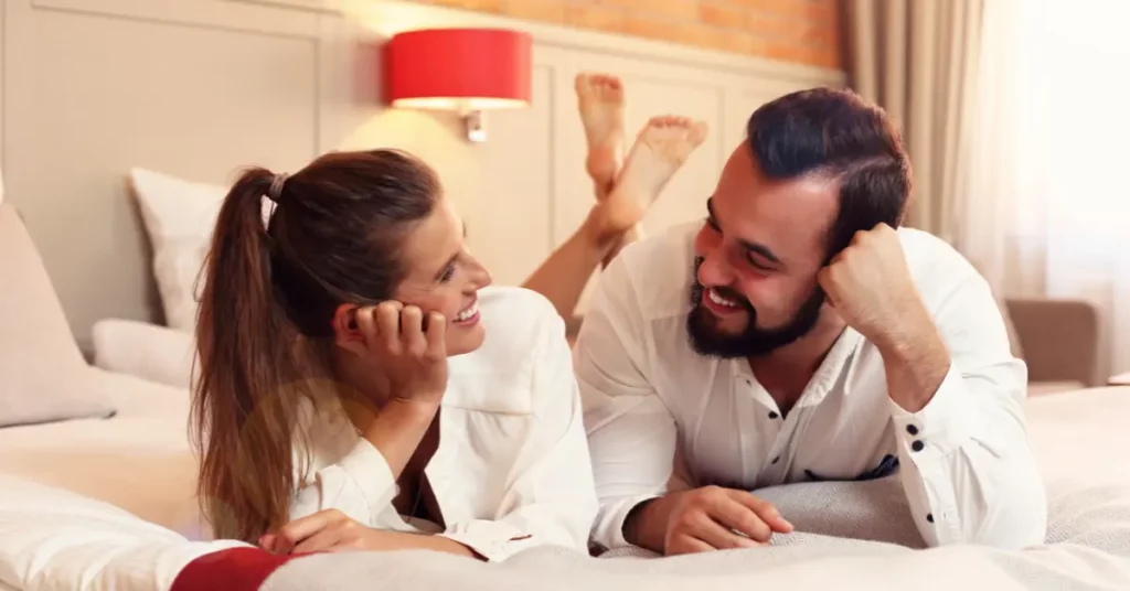 Man and woman on bed