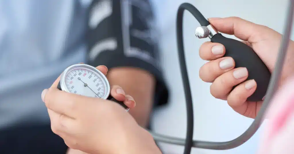 drop in blood pressure.