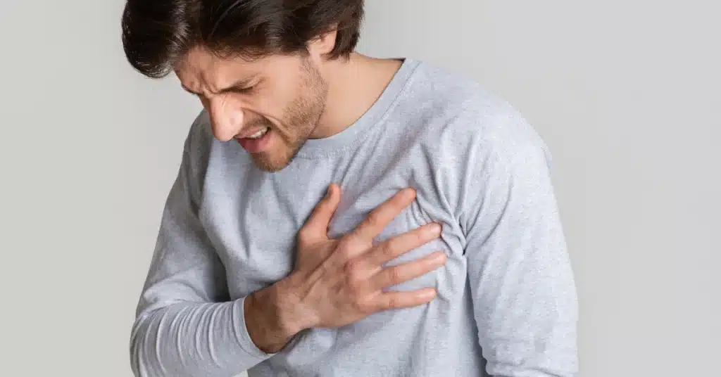 Man having chest pain