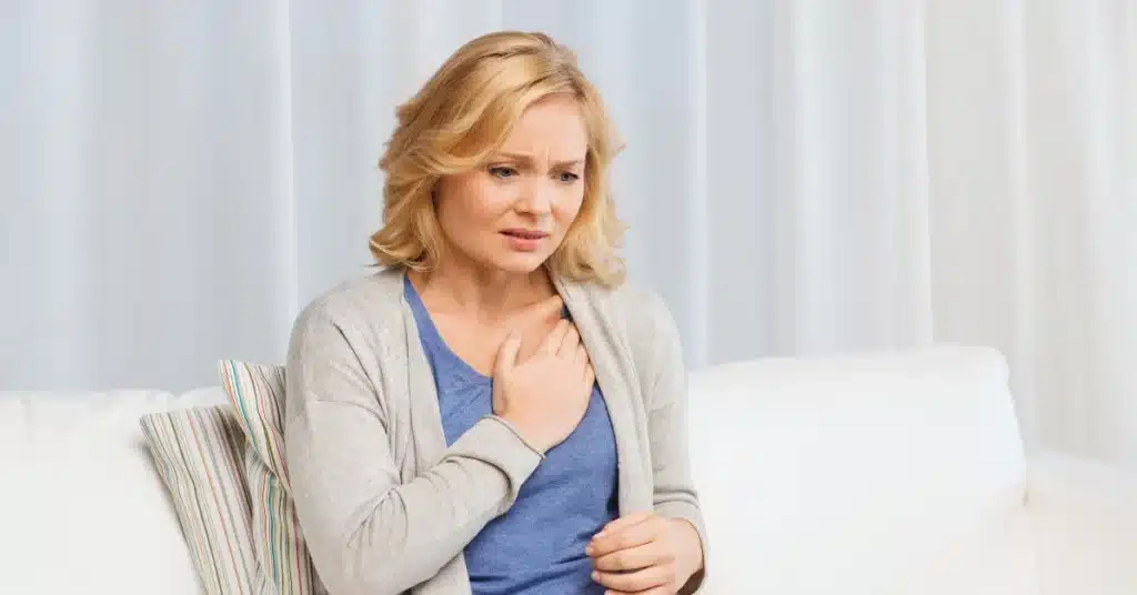 woman suffering heart disease