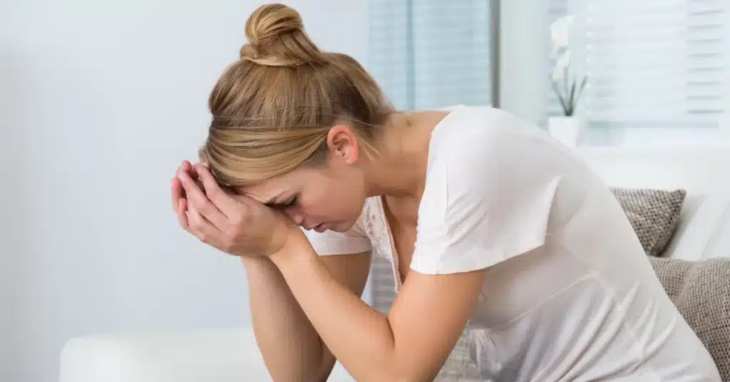 A woman in stress