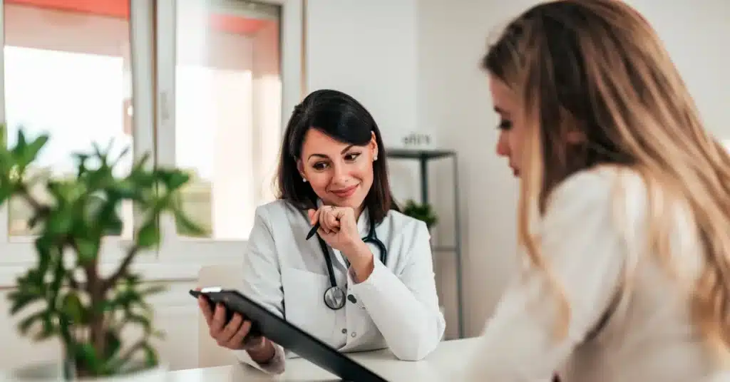 woman consulting doctor