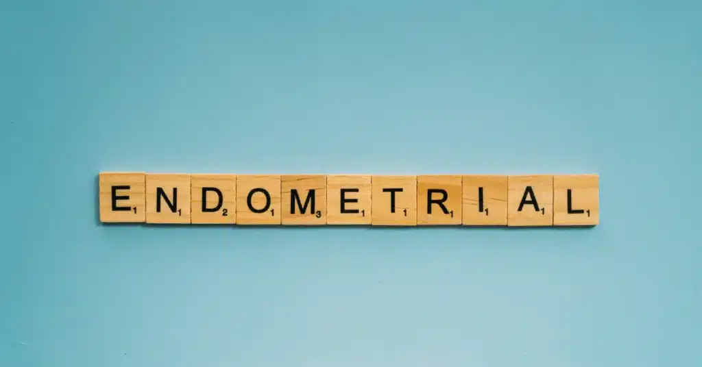 endometrial written on a blue background