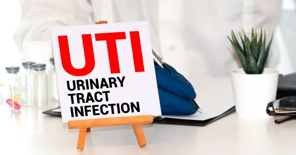Urinary Tract Infections written on a white board