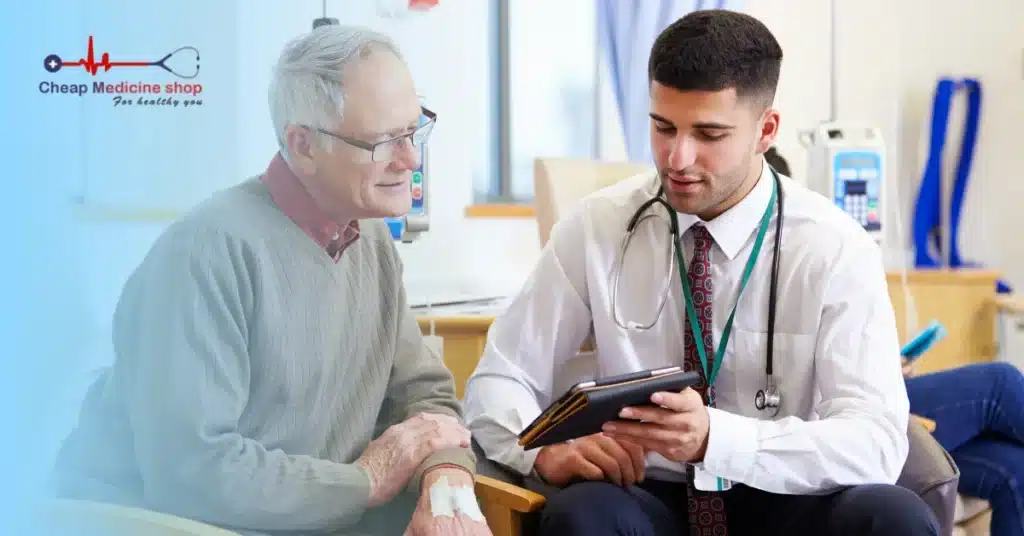 A man consulting with doctor after diagnosis