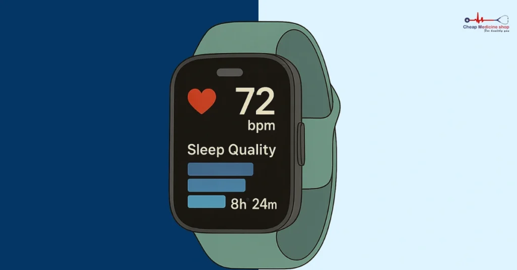 Smartwatch tracking sleep and heart rate