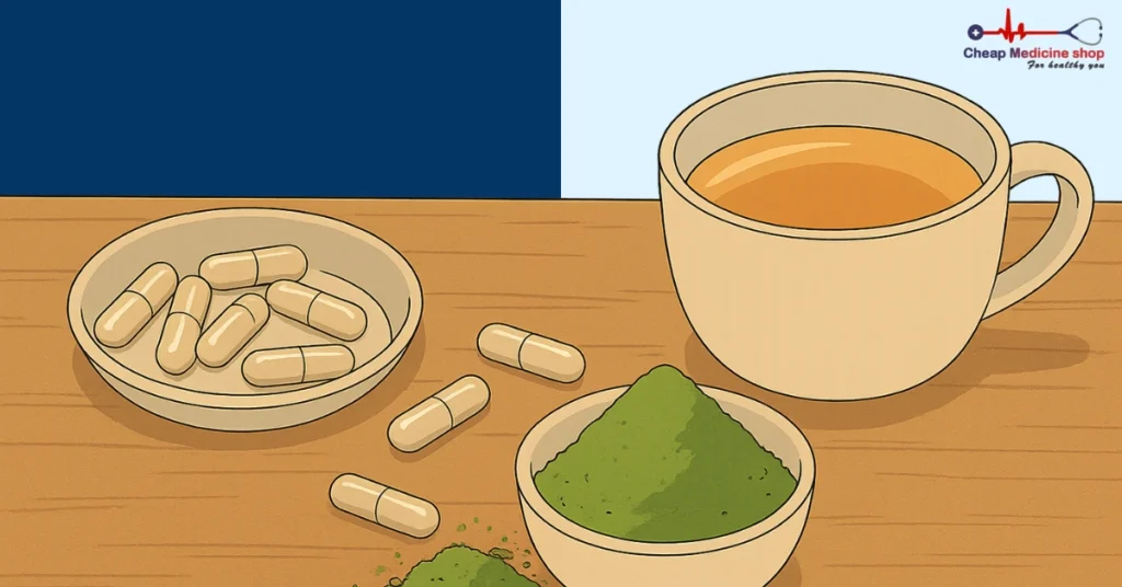 Herbal tea and capsules for better erections