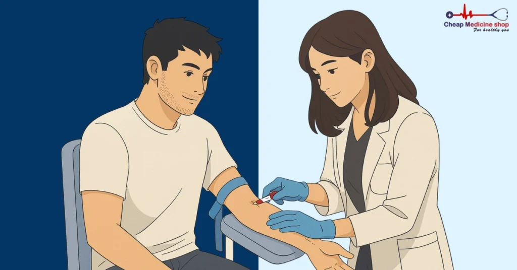 Man getting blood test for testosterone levels