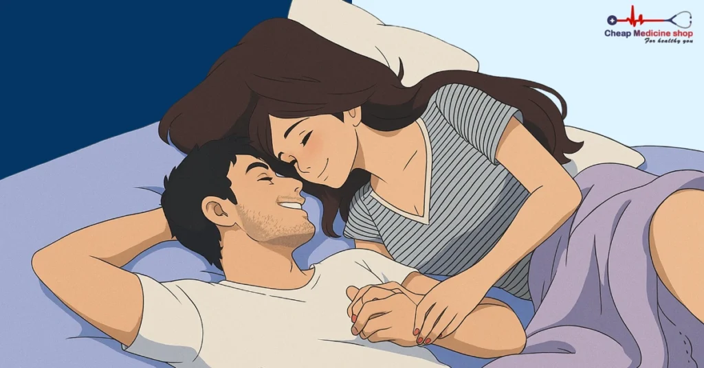 Couple lying face-to-face in quiet intimacy