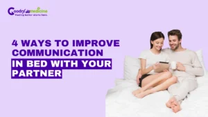 Couple talking openly on bed