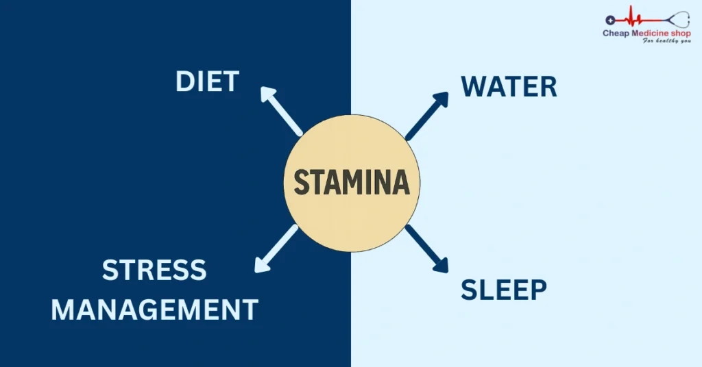 Stamina linked to diet, water, sleep, stress