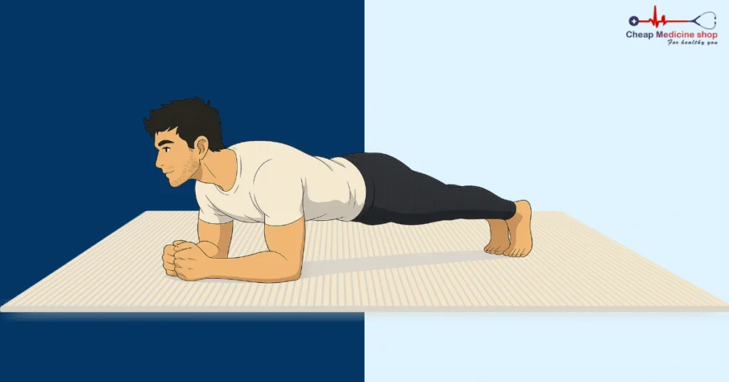 Man holding a plank for stamina