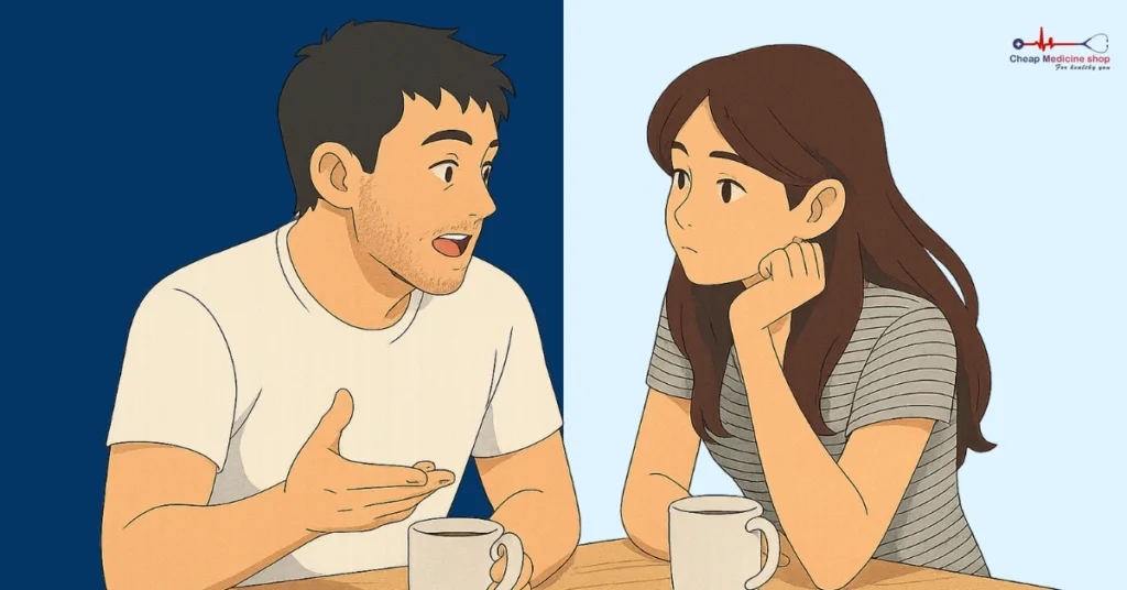 Couple having a comfortable conversation