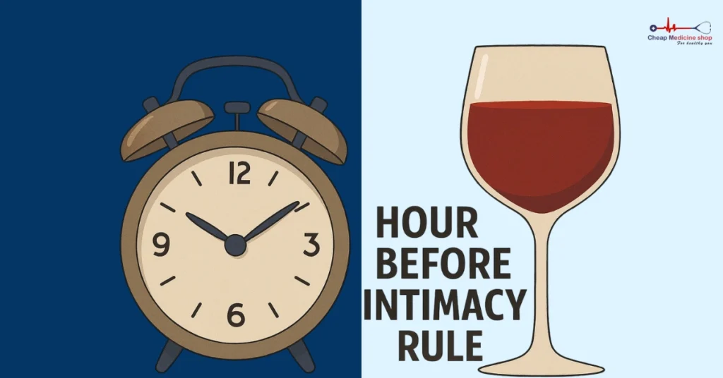 Clock beside wine glass for timing alcohol