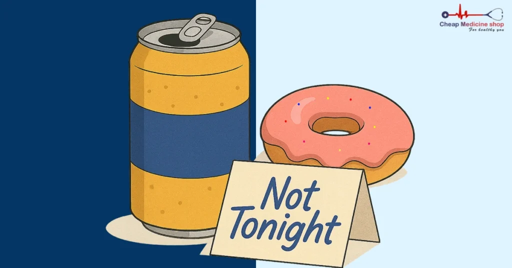 Unhealthy snacks like donut and soda intimacy mood killers