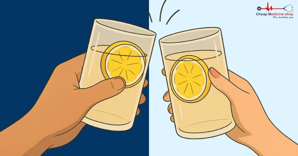 Lemon water clinking for all-day energy and better performance in bed