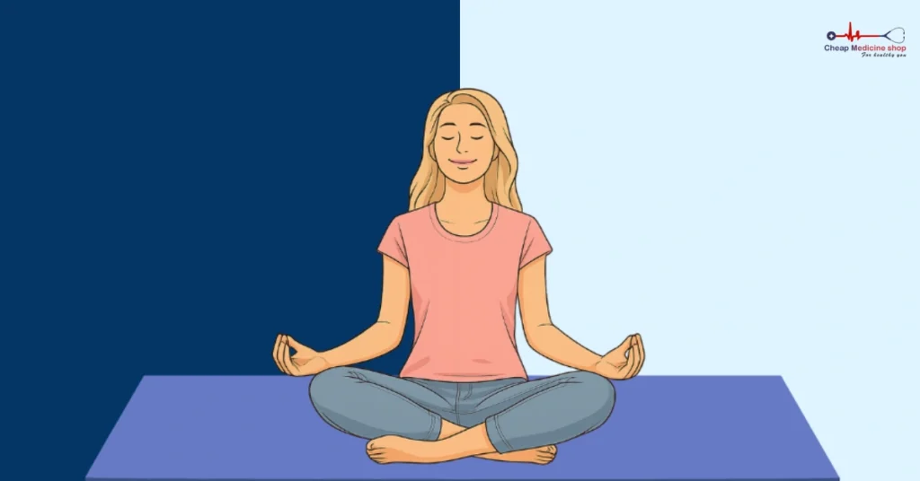 Meditation pose with breath rhythm