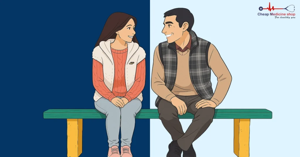 Couple talking about Erectile health