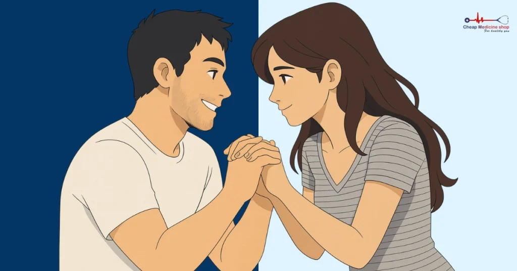 Couple hand in hand, ready to face obstacles together