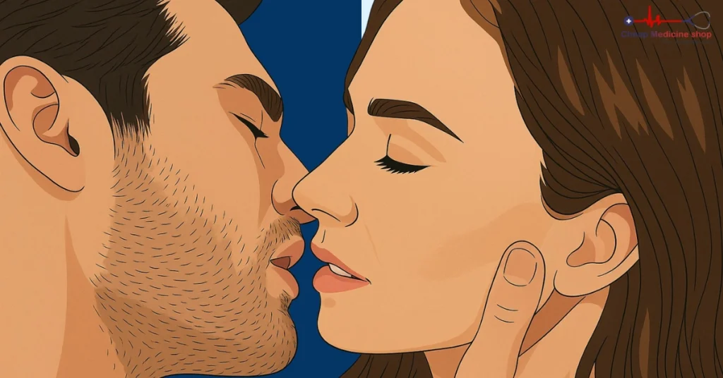 couple kissing to build intimacy