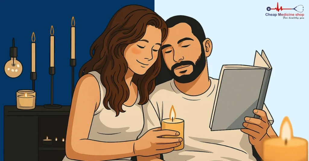 Romantic couple sitting together