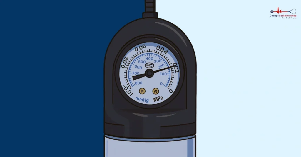 Gauge display for gradual vacuum pump suction