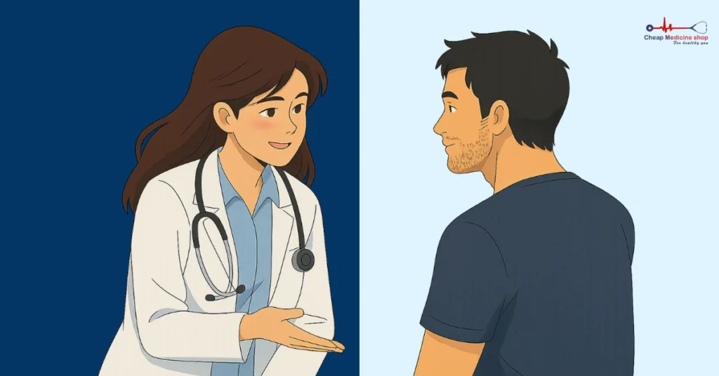 Doctor consulting patient about erectile issues