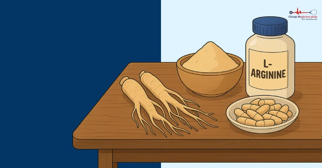 Table with natural erection enhancers