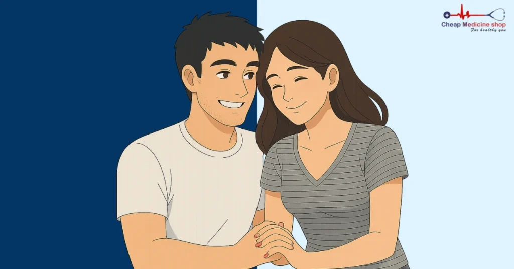 Man caressing partner’s hand with care