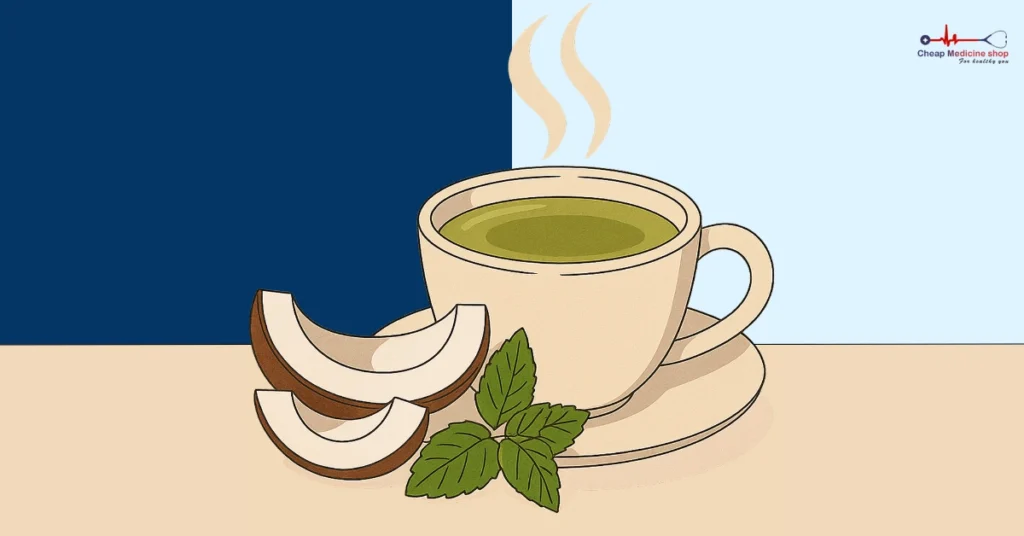 Green tea with coconut and mint for libido