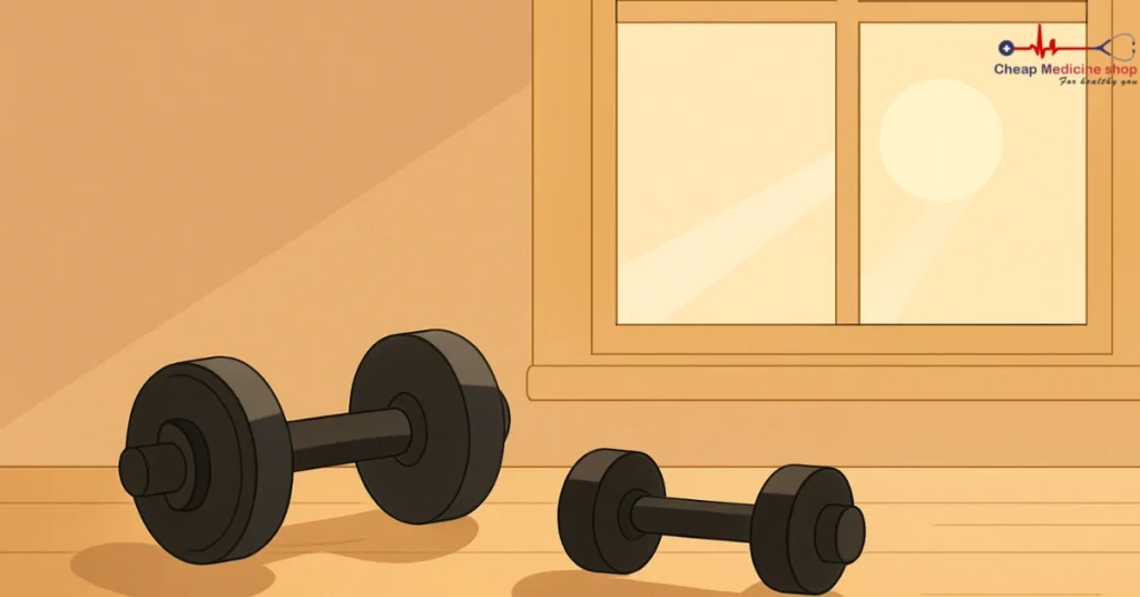 Weight training with dumbbell to enhance stamina and overall wellness