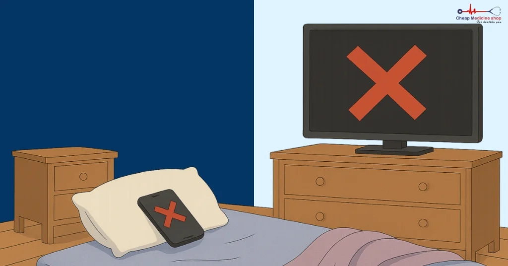 Unplugged devices in bedroom for romantic setting