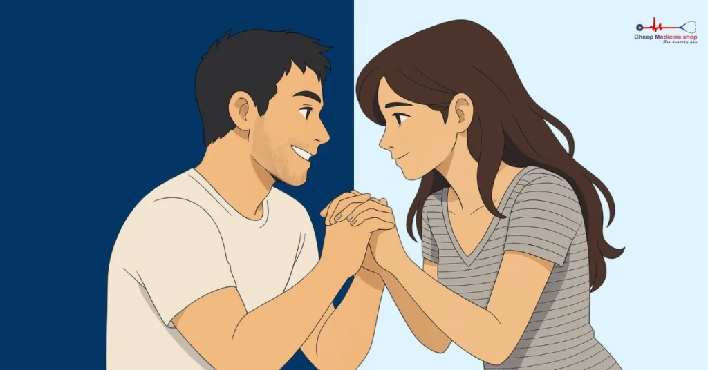 Smiling couple sharing a moment of connection and trust