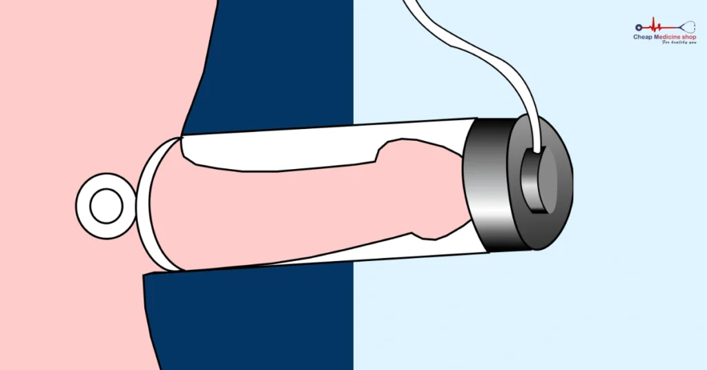 Side view of vacuum pump placement for ED