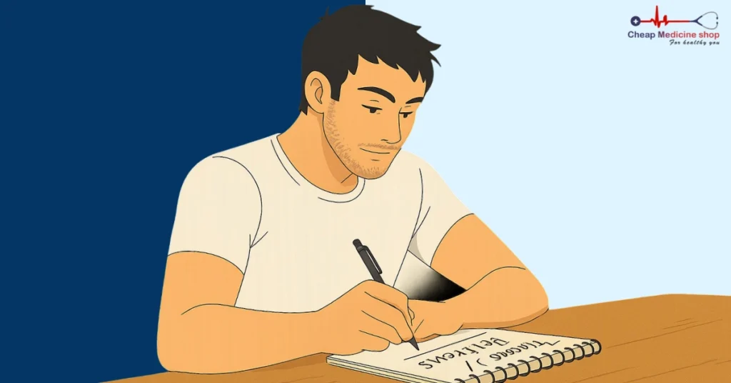 Person writing down arousal triggers