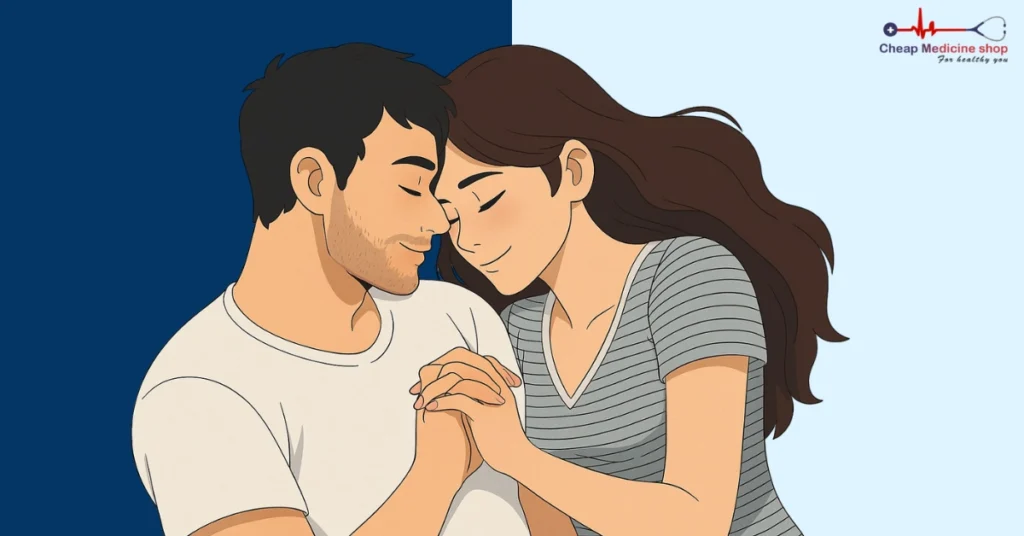 Couple sharing a warm, intimate moment to improve sexual understanding