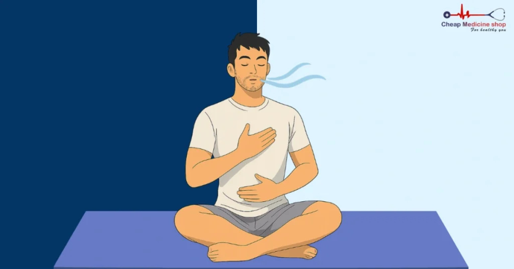 Man practicing light breathing to support faster physical recovery
