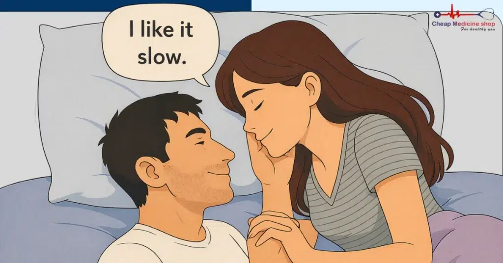 Couple connecting through gentle touch and open communication