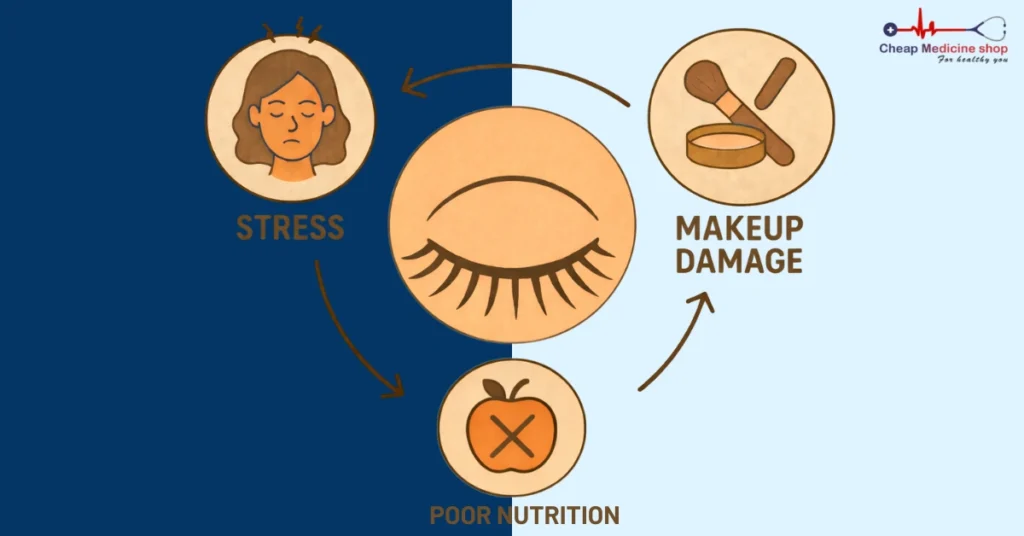 Eyelash infographic highlighting factors that slow growth