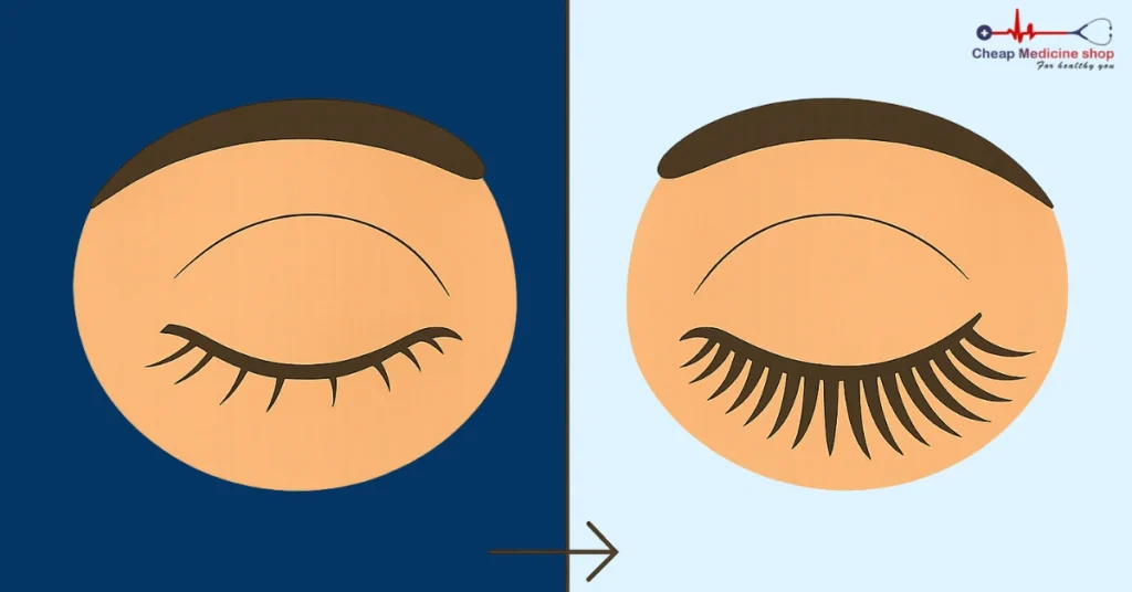 Comparison of unhealthy and healthy eyelashes