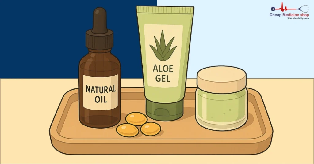 Oils, aloe gel, and vitamin E for natural eyelash care