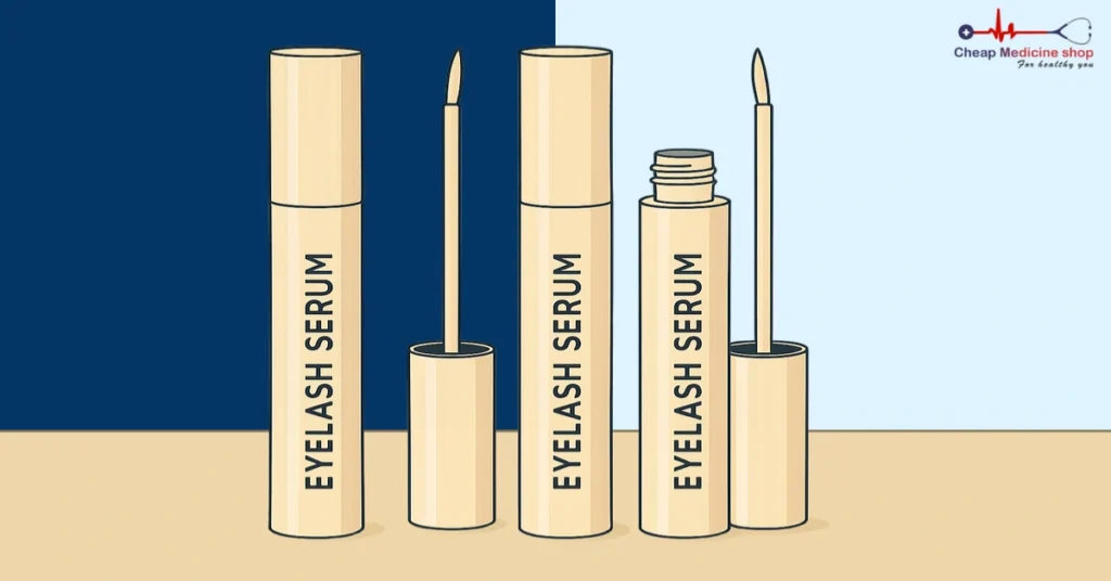 Lash treatment bottles showing applicator tips